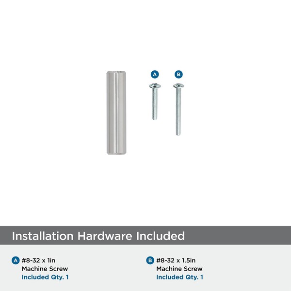 Amerock Bar Pulls 1-15/16 in 49 mm Length Polished Nickel Cabinet Knob, 10PK - 10BX19009PN