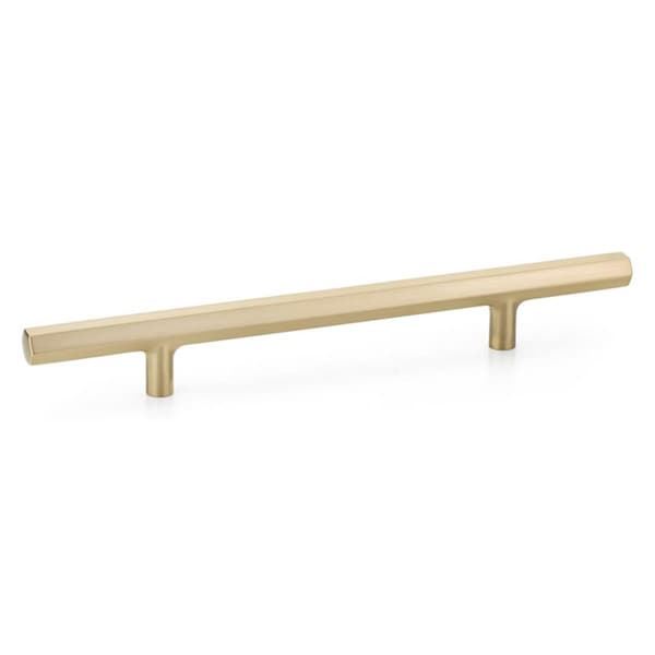 Patioplus 6 in. Center to Center Mod Hex Extended Cabinet Pull, Satin Brass - PA2006857