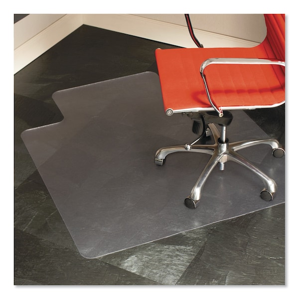 Es Robbins Chair Mat 45"x53", Traditional Lip Shape, Clear, for Hard Floor - 132123