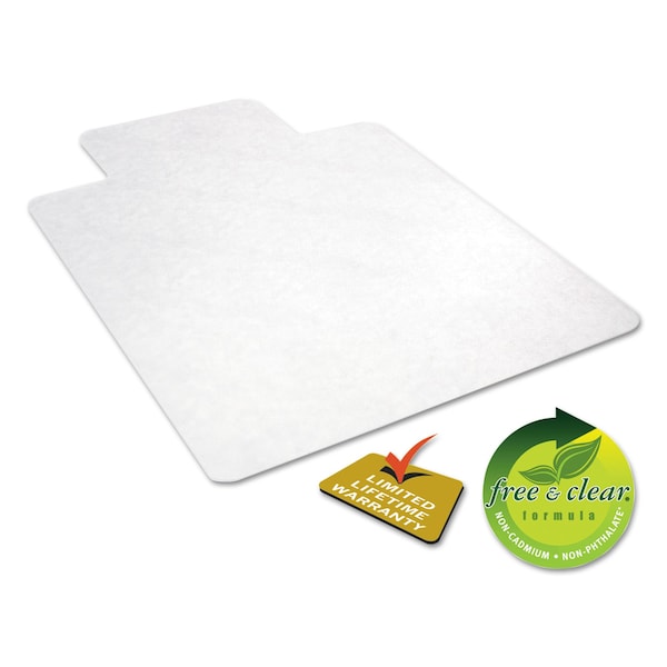 Alera Non-Stud Chair Mat w/Lip, Hrd, 45"x53", Clr - ALEMAT4553HFL