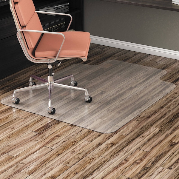 Alera Non-Stud Chair Mat w/Lip, Hrd, 45"x53", Clr - ALEMAT4553HFL
