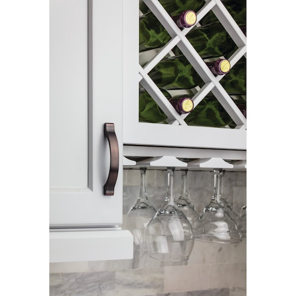 Elements By Hardware Resources 96 mm Center-to-Center Brushed Pewter Arched Seaver Cabinet Pull - 511-96BNBDL