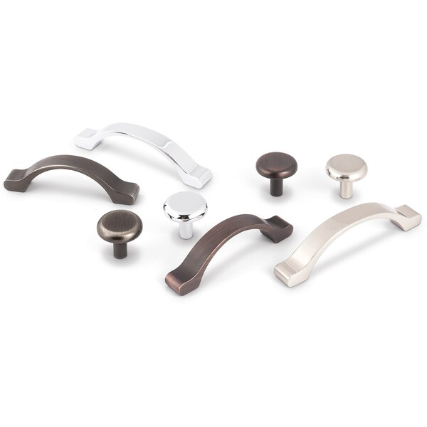 Elements By Hardware Resources 96 mm Center-to-Center Brushed Pewter Arched Seaver Cabinet Pull - 511-96BNBDL