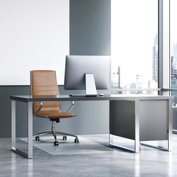 Floortex Glaciermat Heavy Duty Glass Chair Mat for Hard Floors & Carpets - 36" x 40" - NCCMFLGL0012