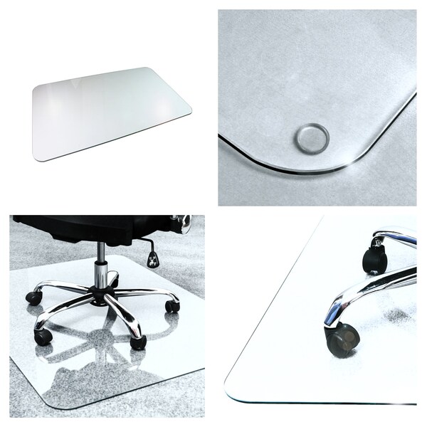 Floortex Glaciermat Heavy Duty Glass Chair Mat for Hard Floors & Carpets - 36" x 40" - NCCMFLGL0012