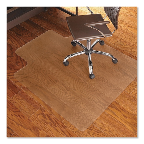 Es Robbins Chair Mat 45"x53", Traditional Lip Shape, Clear, for Hard Floor/Carpet - 131823