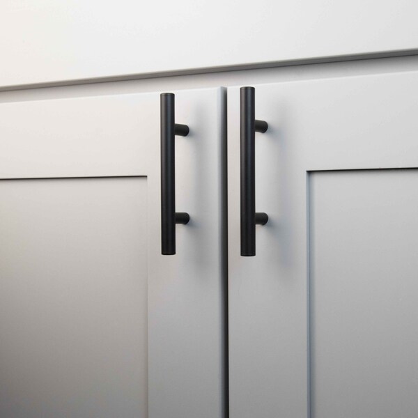 Heritage Designs Contemporary Bar Pull 3 Inch Center to Center Matte Black Finish, 10PK - R077744MBX10B