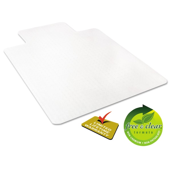 Deflecto Chair Mat 45"x53", Traditional Lip Shape, Clear, for Carpet - CM11232
