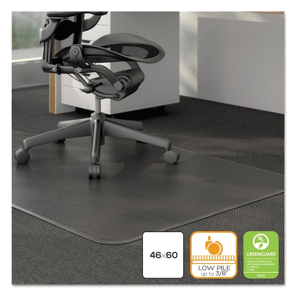 Alera Studded Chair Mat, Carpet, 46"x60", Clear - UNV56808