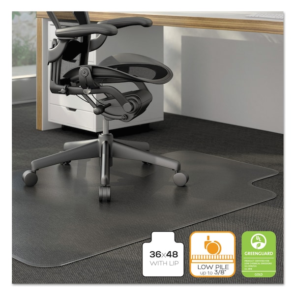 Alera Cleated Chair Mat, Carpet, 36x48, Clear - UNV56806