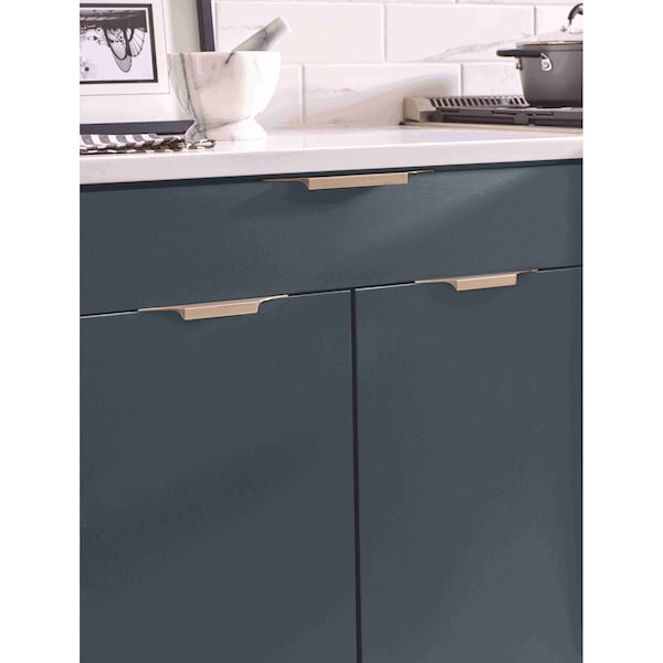 Amerock Extent 4-9/16 in 116 mm Center-to-Center Satin Nickel Cabinet Edge Pull - BP36751G10