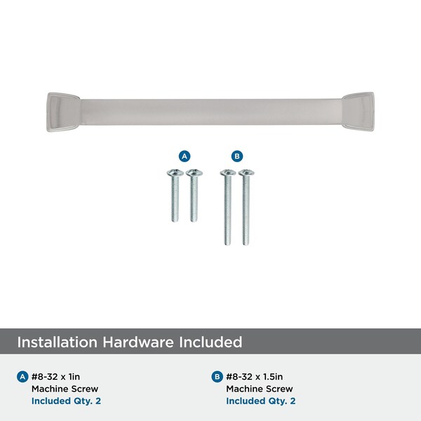 Amerock Revitalize 5-1/16 inch 128mm Center-to-Center Polished Nickel Cabinet Pull - 2000663