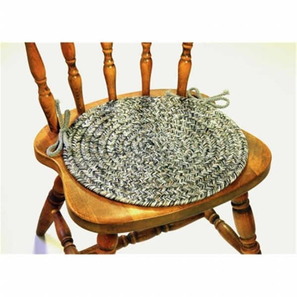 Rhody Rug Sandi Tweed Braided Chair Pads- Graphite, 4PK - SA88A015X015-4