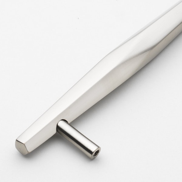 Gliderite Hardware 5-1/16 in. Center to Center Faceted Bar Pull Satin Nickel, 25PK - 4789-128-SN-25