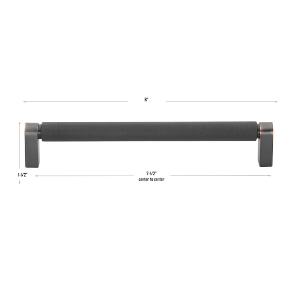 Gliderite Hardware 7-9/16 in. Center to Center Knurled Bar Pull Oil Rubbed Bronze, 5PK - 4788-192-ORB-5