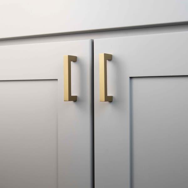 Heritage Designs Contemporary Pull 3 Inch Center to Center Brushed Brass Finish, 10PK - R077746BBX10B