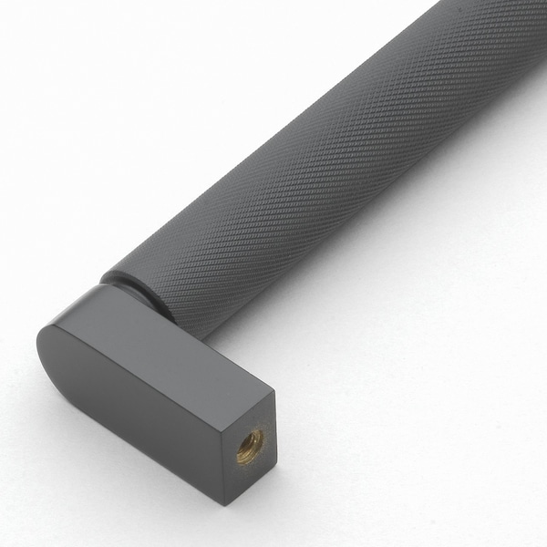 Gliderite Hardware 6-1/4 in. Center to Center Knurled Bar Pull Matte Black, 5PK - 4788-160-MB-5