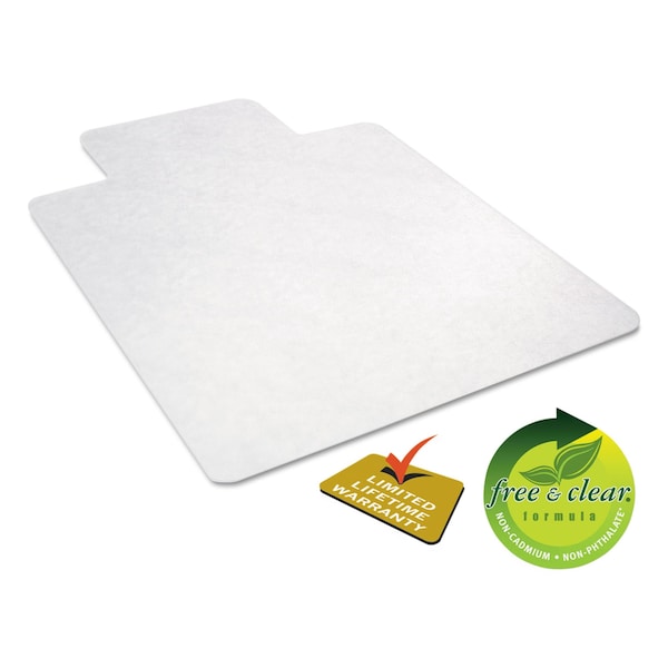 Deflecto EconoMat All Day Use Chair Mat for Hard Floors, Rolled Packed, 45 x 53, Lipped, Clear - CM21232COM