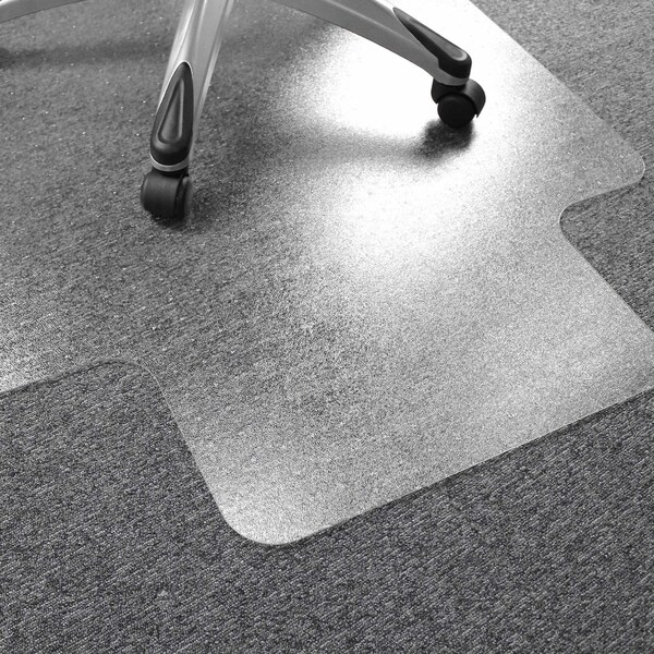 Floortex Chair Mat 47"x35", Traditional Lip Shape, Clear, for Carpet - FC118927LR