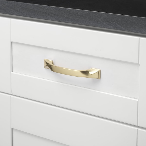 Gliderite Hardware 3-3/4 in. Center to Center Solid Twisted Bar Pull Champagne Gold, 10PK - 4841-96-CHPG-10