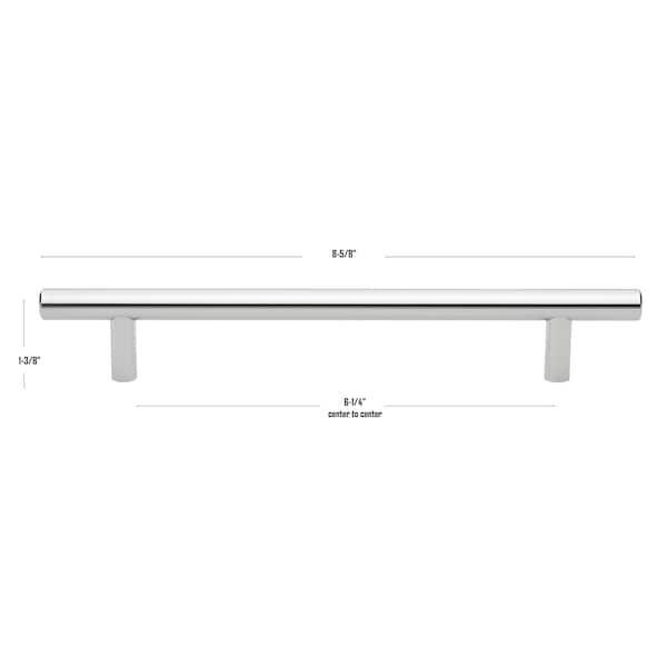 Gliderite Hardware 6-1/4 in. Center to Center Polished Chrome Solid Steel Bar Pull - 5003-160-PC, 5PK - 5003-160-PC-5