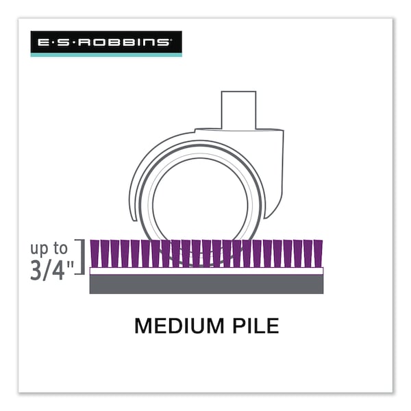 Es Robbins Chair Mat 60"x66", Workstation Shape, Clear, for Carpet, Thickness: 3/4" - 122775