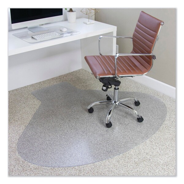 Es Robbins Chair Mat 60"x66", Workstation Shape, Clear, for Carpet, Thickness: 3/4" - 122775