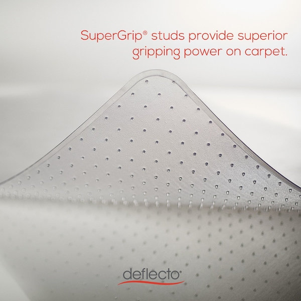 Deflecto Chair Mat 45"x53", Traditional Lip Shape, Clear, for Carpet - CM13233