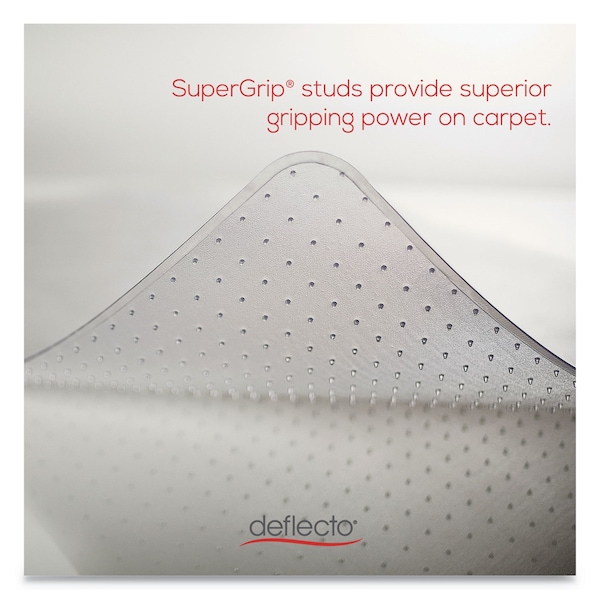 Deflecto Chair Mat 36"x48", Traditional Lip Shape, Clear, for Carpet, Thickness: 1/2" - CM15113