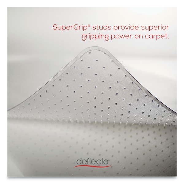 Deflecto Chair Mat 36"x48", Traditional Lip Shape, Clear, for Carpet, Thickness: 1/2" - CM15113