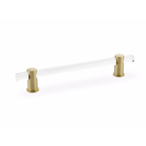 Schaub 6in Center to Center Lumiere Cabinet Pull Satin Brass Finish - 406-SB