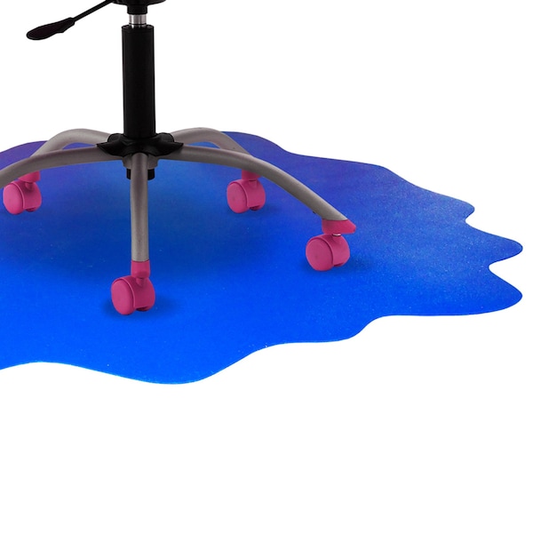 Floortex CraftTex Blue Sploshmat Crafts, Kids and Classrooms Floor Mat for Hard Floor - 40" x 40" - CC124040PBV