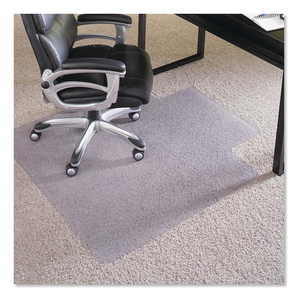 Es Robbins Deluxe Chair Mat 36"x48", Traditional Lip Shape, Clear, for Carpet - 124054