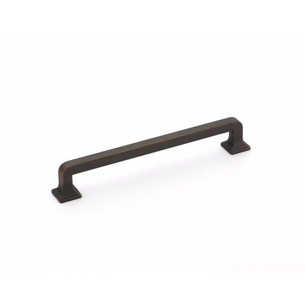 Schaub 6in Center to Center Menlo Park Cabinet Pull Ancient Bronze Finish - 537-ABZ