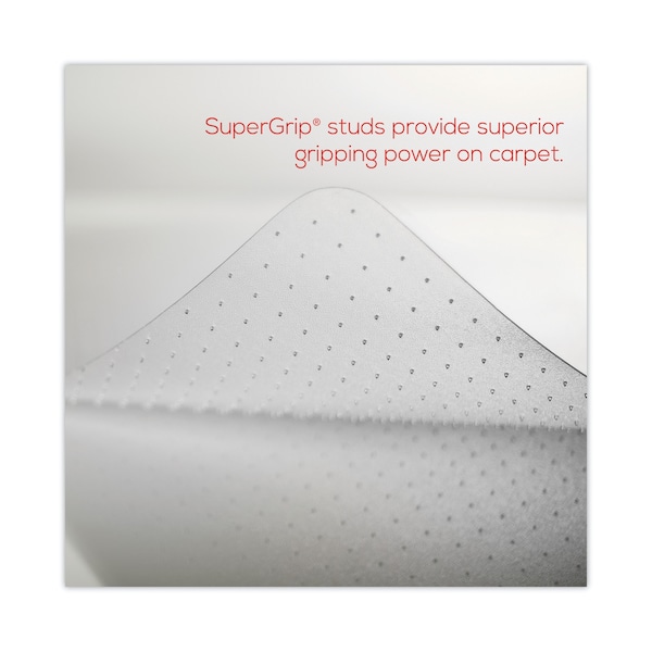 Deflecto Frequent Use Chair Mat, Med Pile Carpet, 46 x 60, Wide Lipped, Clear - CM14432F