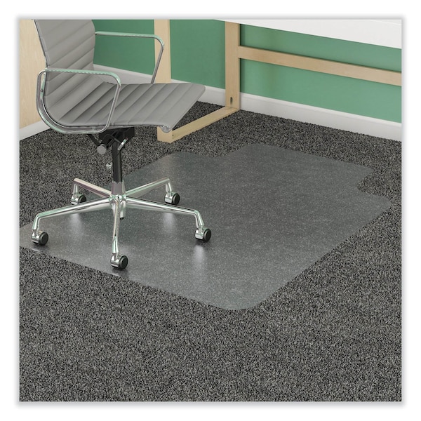 Deflecto Frequent Use Chair Mat, Med Pile Carpet, 46 x 60, Wide Lipped, Clear - CM14432F