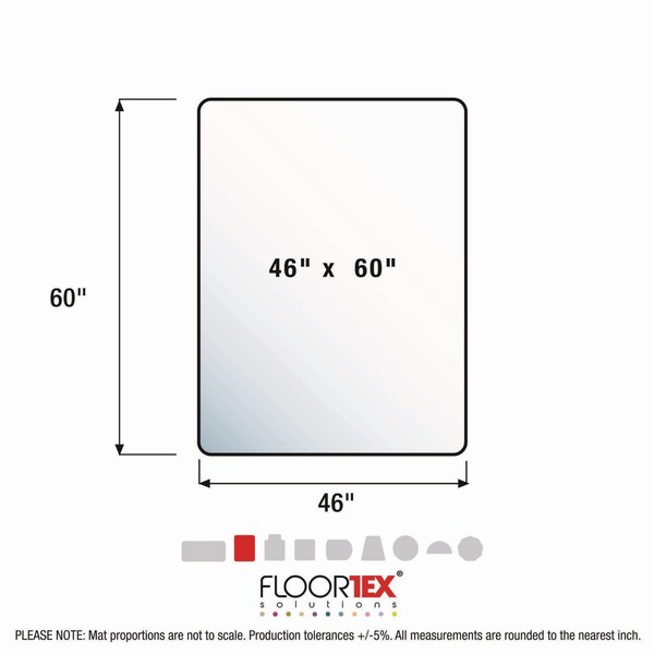 Floortex MegaMat Heavy-Duty Polycarb Mat, Hard Floor/All Carpet, 46 x 60, Clear - ECM121525ER