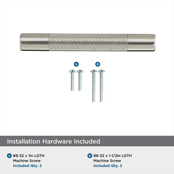 Amerock Bronx 3 in & 3-3/4 in 76mm & 96 mm Center-to-Center Satin Nickel Cabinet Pull - BP36557G10