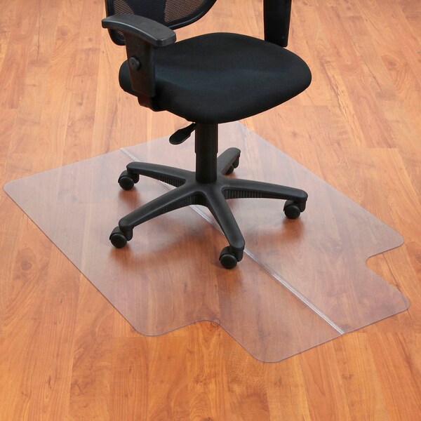 Interion By Global Industrial Interion Office Chair Mat for Hard Floor, 36inW x 48inL with 20in x 10in Lip, Straight Edge - 250797