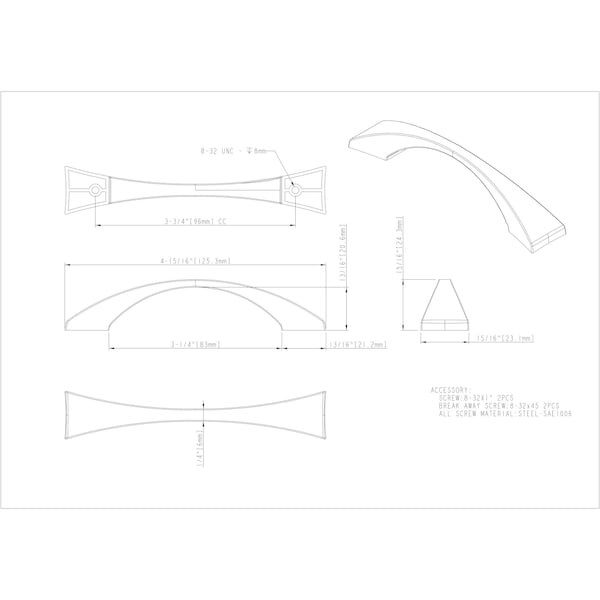 Elements By Hardware Resources 96 mm Center-to-Center Satin Bronze Square Glendale Cabinet Pull - 525-96SBZ