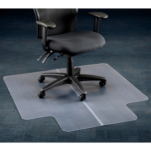 Interion By Global Industrial Interion Office Chair Mat for Carpet, 45inW x 53inL with 25in x 12in Lip, Straight Edge - 607900