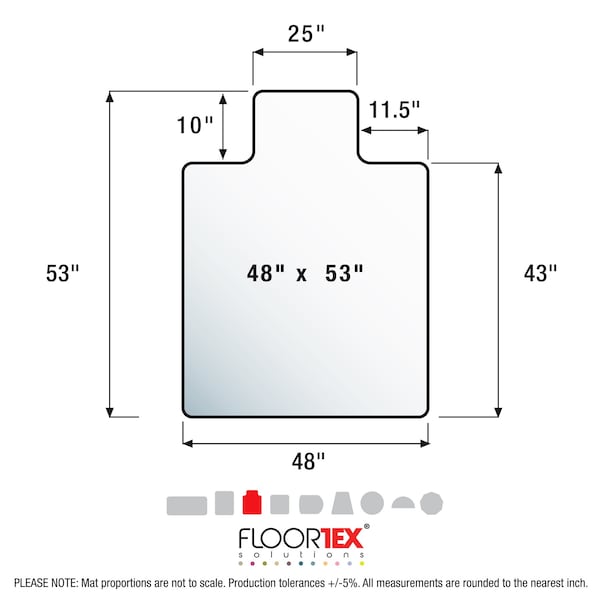 Floortex Ultimat Polycarbonate Lipped Chair Mat for Hard Floor - 48" x 53" - FR1213419LR