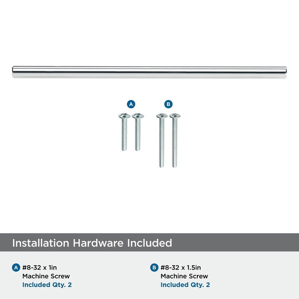 Amerock Bar Pulls 7-9/16 in 192 mm Center-to-Center Polished Chrome Cabinet Pull - BP4051826