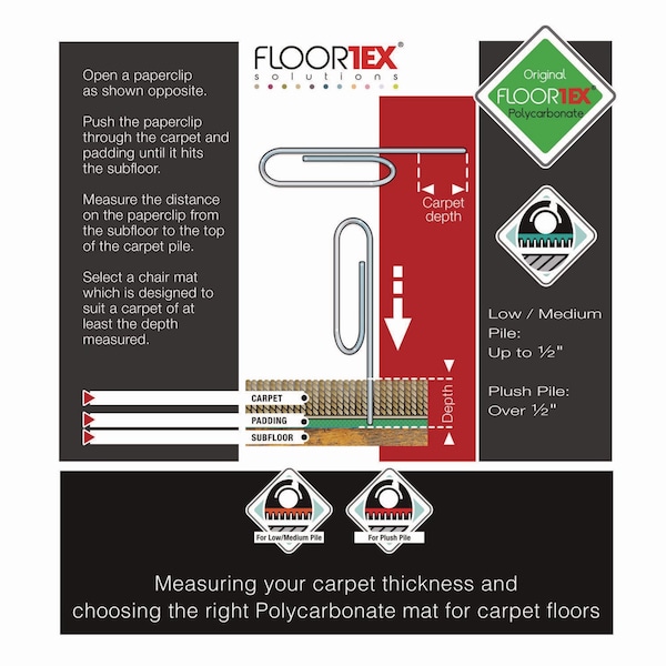 Floortex Cleartex Ultimat XXL Polycarb Square Office Mat for Carpets, 59 x 79 - 1115020023ER