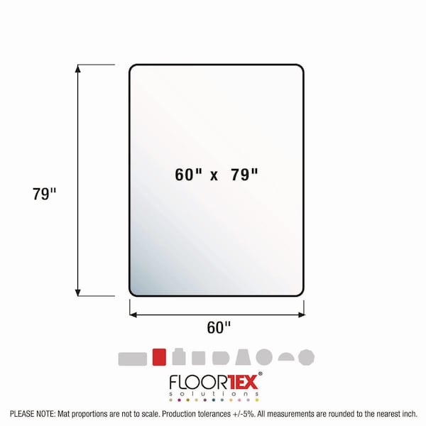 Floortex Cleartex Ultimat XXL Polycarb Square Office Mat for Carpets, 59 x 79 - 1115020023ER
