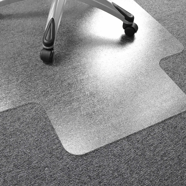 Floortex Chair Mat 48"x53", Traditional Lip Shape, Clear, for Carpet - FR1113423LR