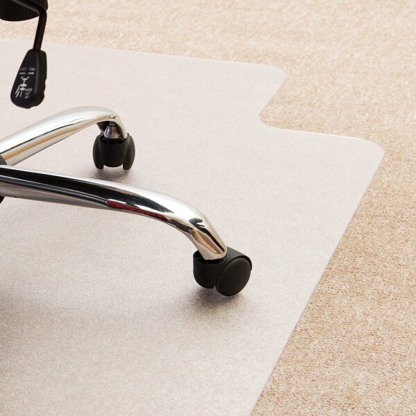 Floortex Cleartex Enhanced Polymer Lipped Chair Mat for Carpets up to 3/8" - 48" x 51" - FRECO114851LP