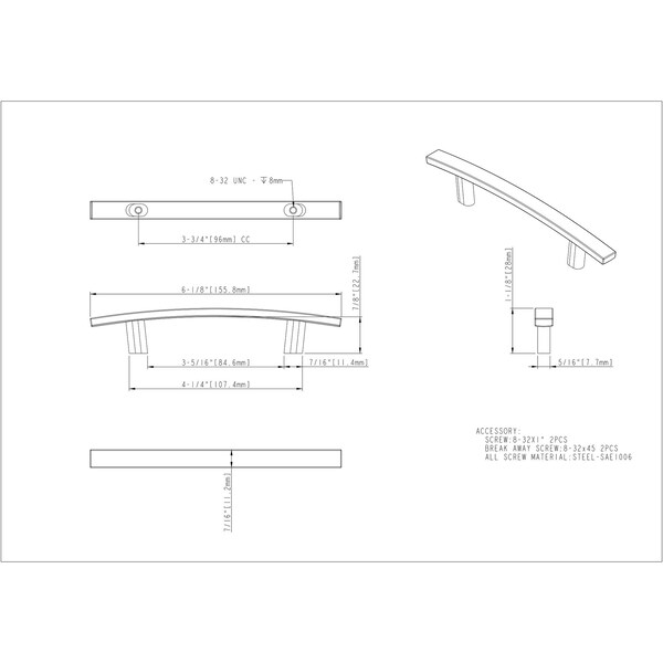 Elements By Hardware Resources 96 mm Center-to-Center Satin Bronze Square Thatcher Cabinet Bar Pull - 859-96SBZ