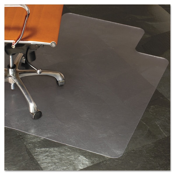 Es Robbins Chair Mat 45"x53", Traditional Lip Shape, Clear, for Hard Floor - 143012