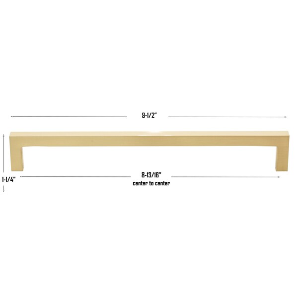 Gliderite Hardware 8-3/4 in. Center to Center Solid Square Bar Pull Champagne Gold - 21683-224-CHPG-1